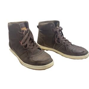 Levi’s Men’s High-Top Sneakers Brown Size 11 Casual Streetwear Leather Look